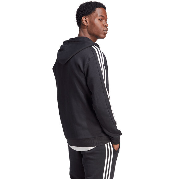 Bluza męska adidas Essentials Fleece 3-Stripes Full-Zip czarna IB4029