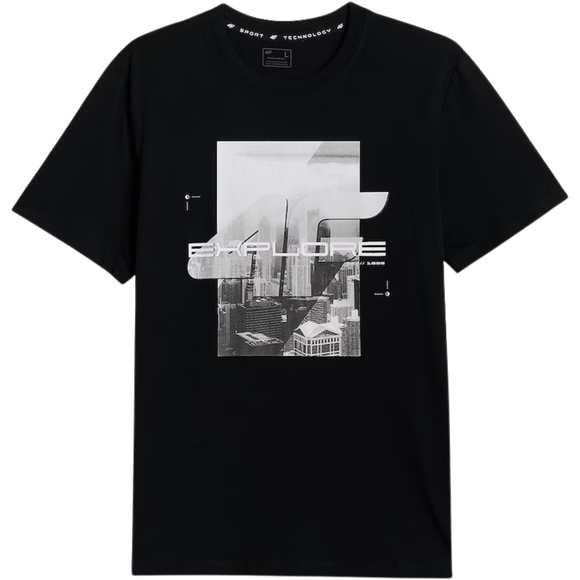 Koszulka męska 4F M2660 głęboka czerń 4FWSS26TTSHM2660 20S