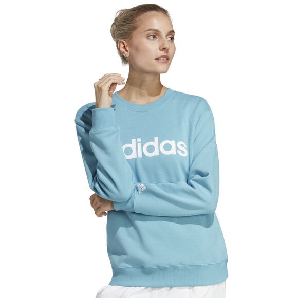 Bluza damska adidas Essentials Linear French Terry błękitna IC6882