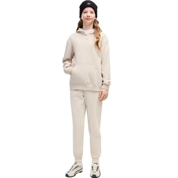 Bluza dla dzieci Puma ESS Centered Cat Logo Relaxed Hoodie beżowa 692973 82