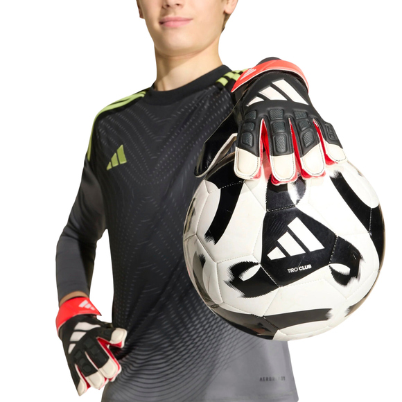 Rękawice bramkarskie dla dzieci adidas Predator Training czarno-biało-czerwone KR0472
