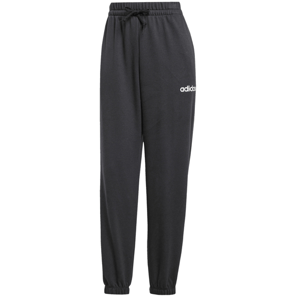 Spodnie damskie adidas Essentials Linear French Terry Cuffed czarne JC5948