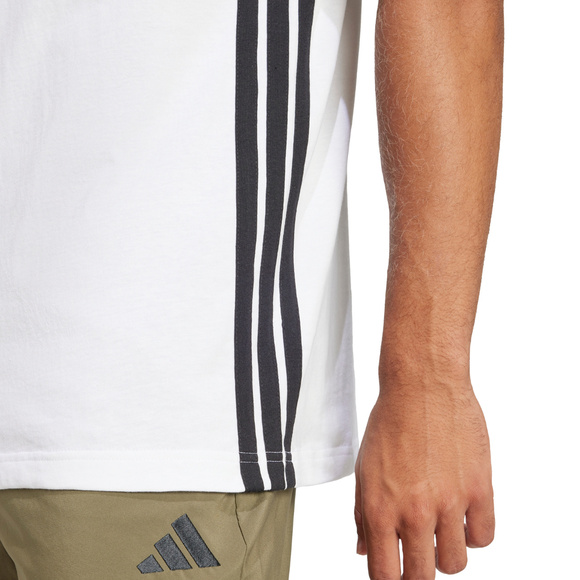 Koszulka męska adidas Essentials 3-Stripes Single Jersey biała JE6388