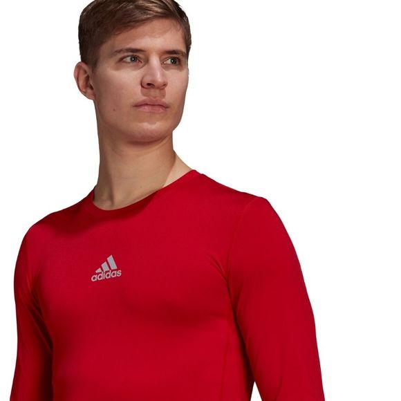 Koszulka męska adidas Compression Long Sleeve Tee czerwona  GU7336