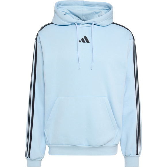 Bluza męska adidas Essentials 3-Stripes Fleece Hoodie błękitna KY4170