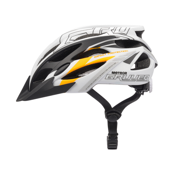 Kask Meteor Gruver L 58-61 cm biało-czarno-pomarańczowy 24752