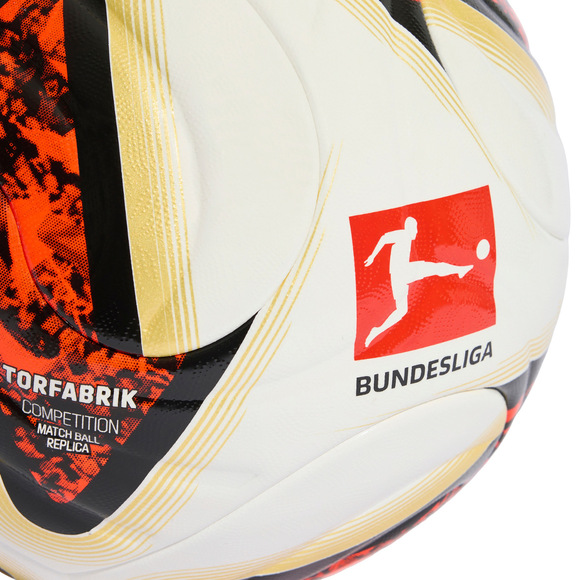 Piłka nożna adidas Bundesliga 26/27 Torfabrik Competition biało-pomarańczowo-złota KG6045