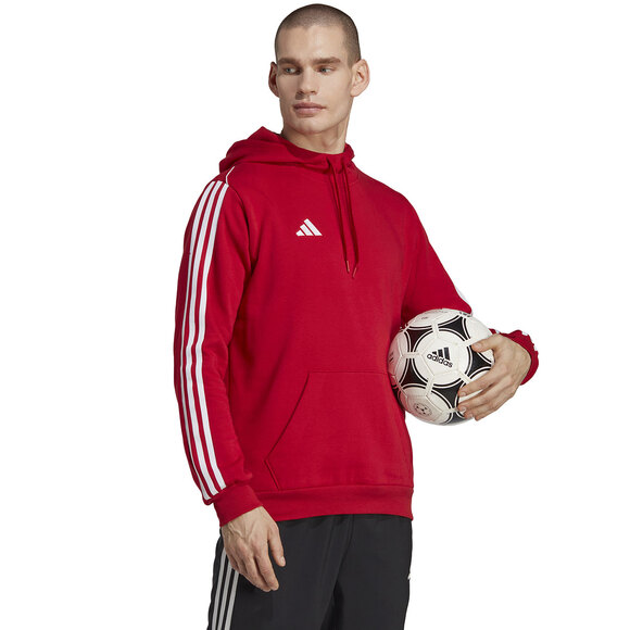 Bluza męska adidas Tiro 23 League Sweat Hoodie czerwono-biała HS3600