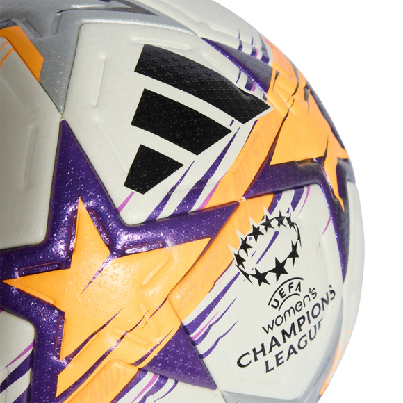 Piłka nożna adidas UCL Womens Pro 26/27 League Stage biało-pomarańczowo-fioletowa KE5141
