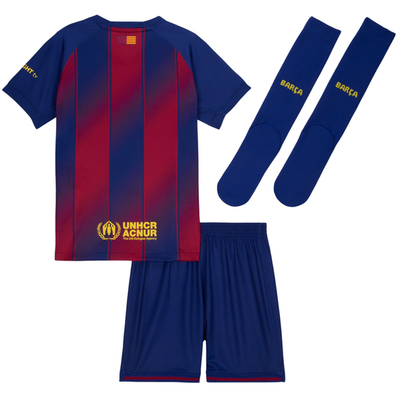 Komplet dla małych dzieci Nike FC Barcelona 2025/26 Stadium Home granatowo-bordowy HJ5619 456