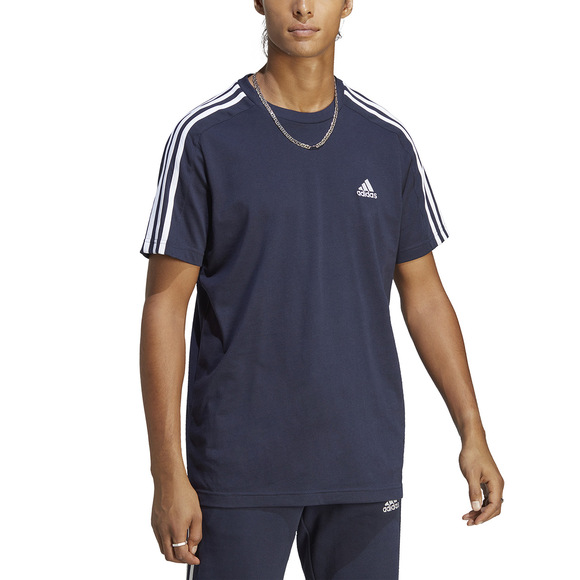 Koszulka męska adidas Essentials Single Jersey 3-Stripes Tee granatowa IC9335