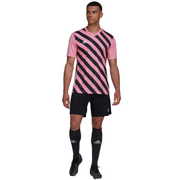 Koszulka męska adidas Entrada 22 Graphic Jersey różowo-czarna HC2633