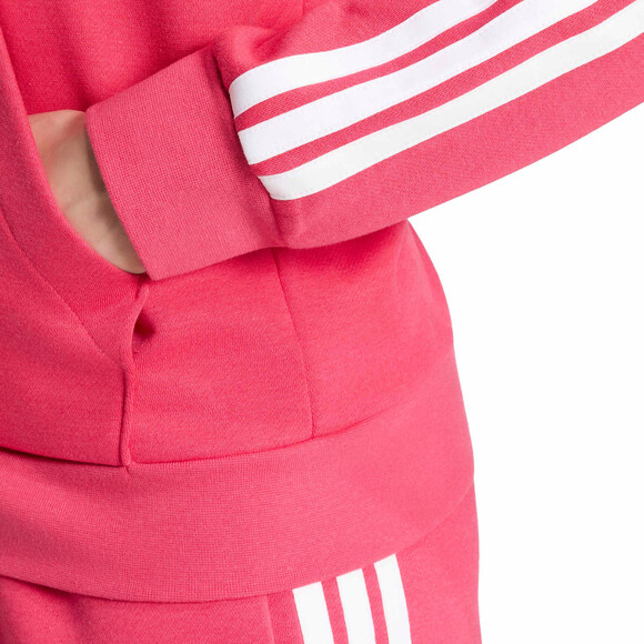 Bluza damska adidas Essentials 3-Stripes Full-Zip Fleece Hoodie różowa KF6272
