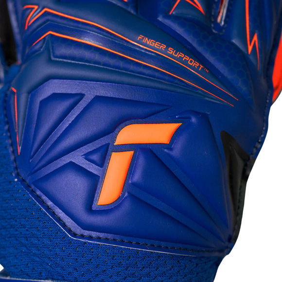 Rękawice bramkarskie Reusch Attrakt Infinity Finger Support Junior niebiesko-czarne 5672710 4127