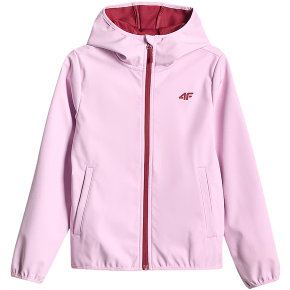 Kurtka dla dziewczynki softshell 4F F478 jasny fiolet 4FJWSS26TSOFF478 52S