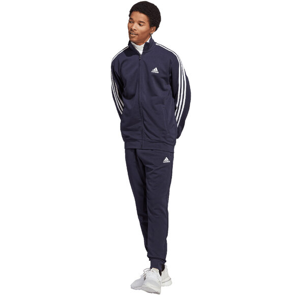 Dres męski adidas Basic 3-Stripes French Terry granatowy IC6765