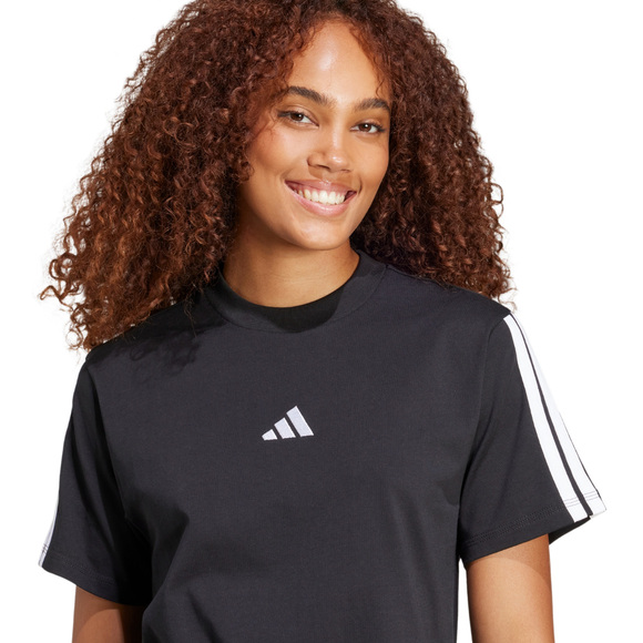 Koszulka damska adidas Essentials 3-Stripes Cotton czarna JM2393