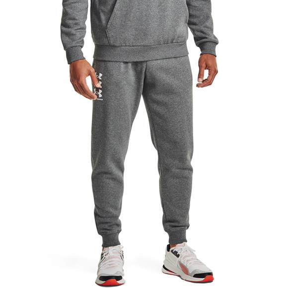 Spodnie męskie Under Armour Rival Fleece 3Logo Jogger ciemnoszare 1357131 012