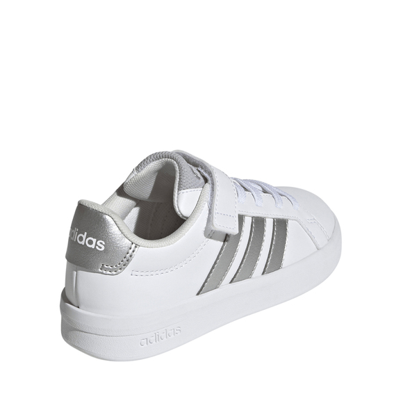 Buty dla dzieci adidas Grand Court 3.0 biało-srebrne JP9368