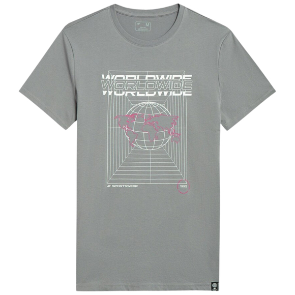 Koszulka męska 4F średni szary H4Z22 TSM029 24S