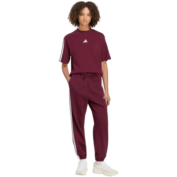 Koszulka damska adidas Essentials 3-Stripes Boyfriend bordowa KF6287