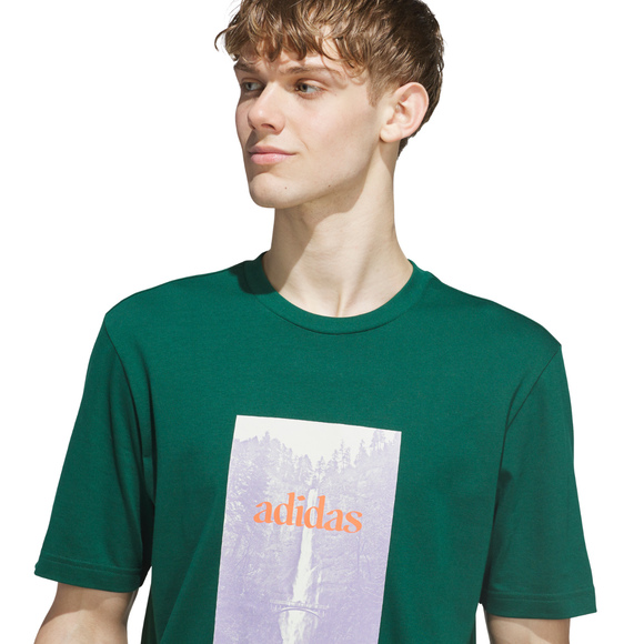 Koszulka męska adidas Waterfall Graphic zielona KS2173