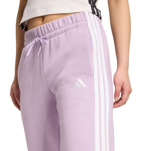 Spodnie damskie adidas Essentials 3-Stripes Fleece Slim różowe JY3097