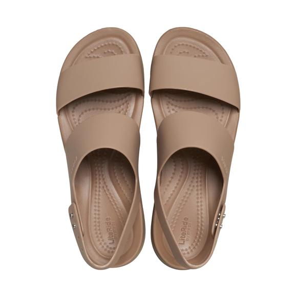 Sandały damskie Crocs Brooklyn Low Wedge beżowe 206453 2EL