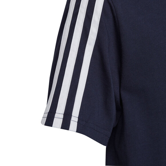 Koszulka dla dzieci adidas Essentials 3-Stripes Cotton Loose Fit Boyfriend Tee granatowa IC3638