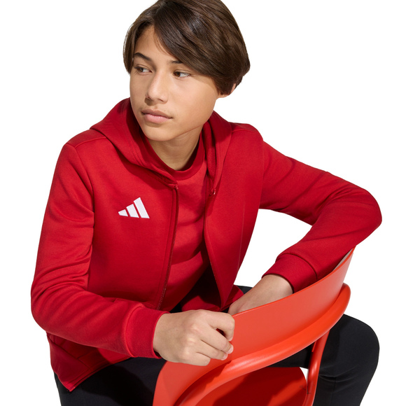 Bluza dla dzieci adidas Entrada 26 Full Zip Hoodie czerwona KH1781