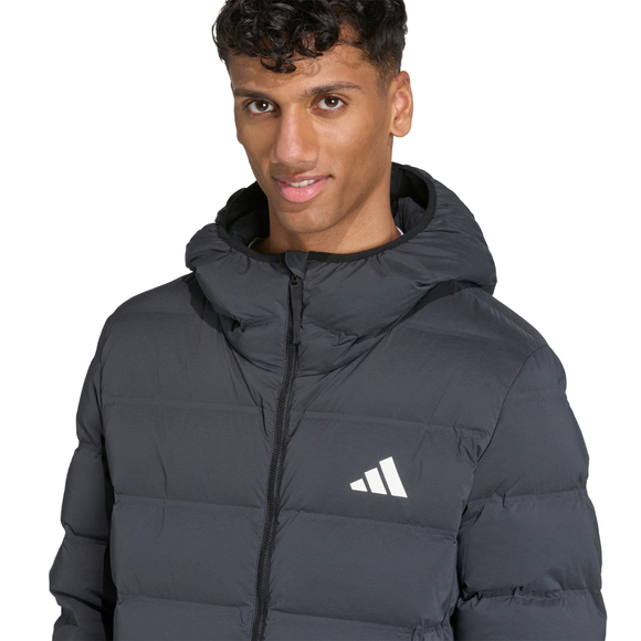Kurtka męska adidas Helionic Climawarm Stretch Hooded Down czarna JN2114
