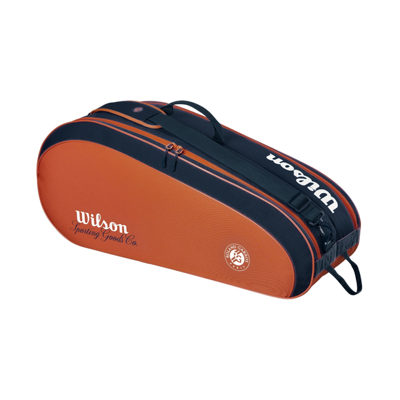 Torba tenisowa Wilson Roland Garros 2026 Team 6PK pomarańczowo-granatowa WR8053301001