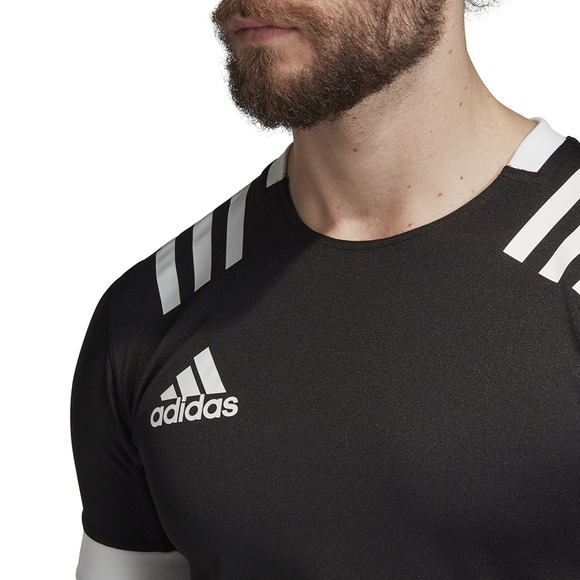 Koszulka do rugby męska adidas TW 3S Jersey F czarno-biała DY8502