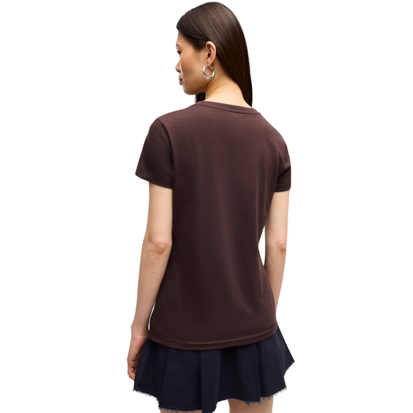 Koszulka damska Puma ESS Small No.1 Logo Tee(s) ciemnobrązowa 682373 33