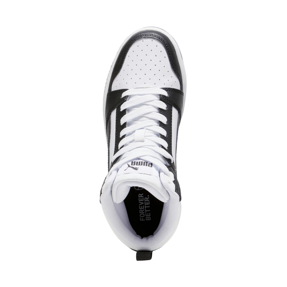 Buty dla dzieci Puma Rebound V6 Mid biało-czarne 393831 01