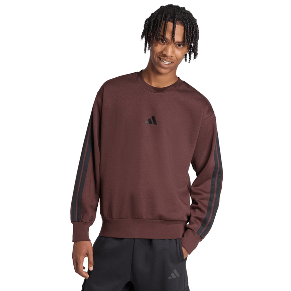 Bluza męska adidas Essentials 3-Stripes Fleece brązowa JX0742