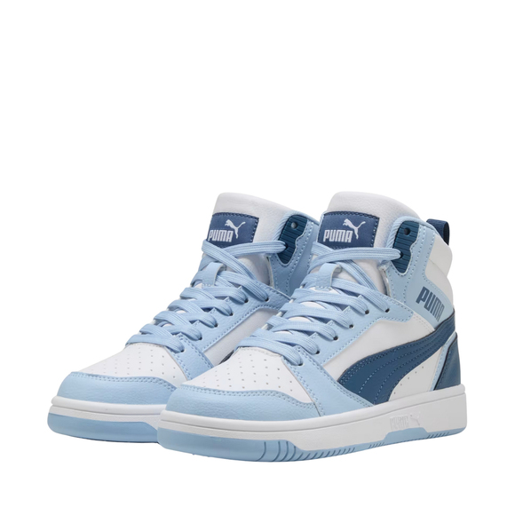 Buty dla dzieci Puma Rebound V6 Mid biało-niebieskie 393831 32