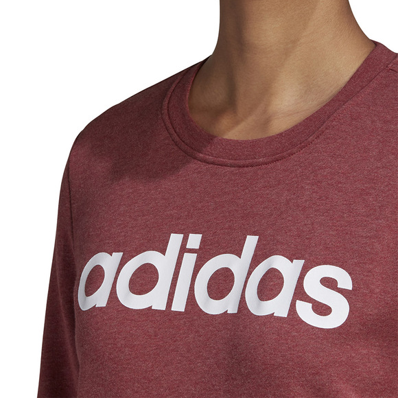 Bluza damska adidas Essentials Linear Crewneck bordowa GD2956