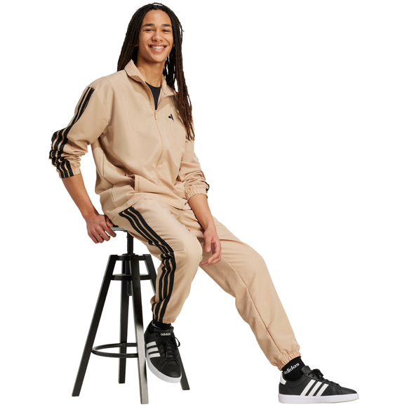 Dres męski adidas Sportswear Basic 3-Stripes Woven beżowy JX3149