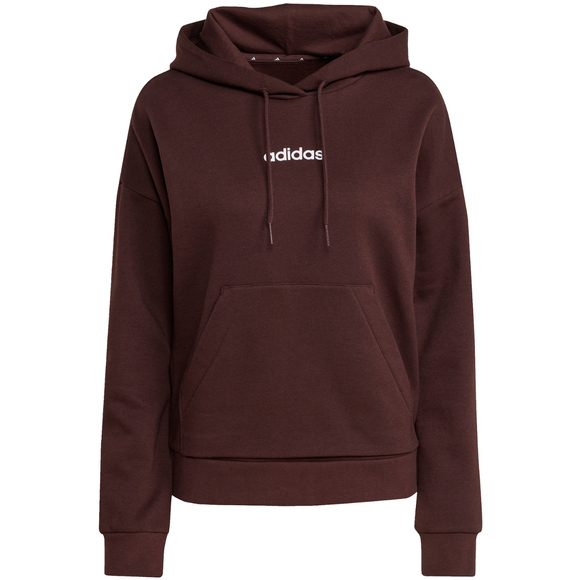 Bluza damska adidas Essentials Linear Fleece Hoodie brązowa JY4905