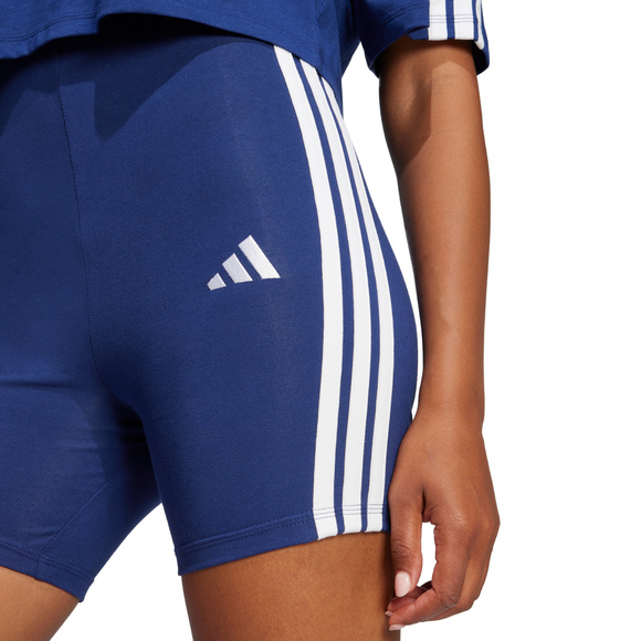 Spodenki damskie adidas Essentials 3-Stripes High Waisted Biker niebieskie JE1225