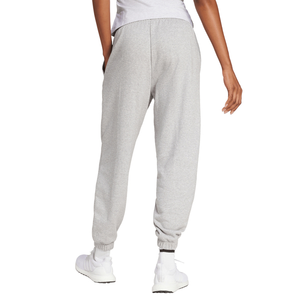 Spodnie damskie adidas Essentials Linear French Terry Cuffed jasnoszare JC5953