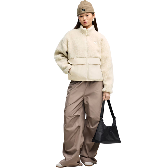 Kurtka damska Puma Re:Fibre Sherpa kremowa 694567 87