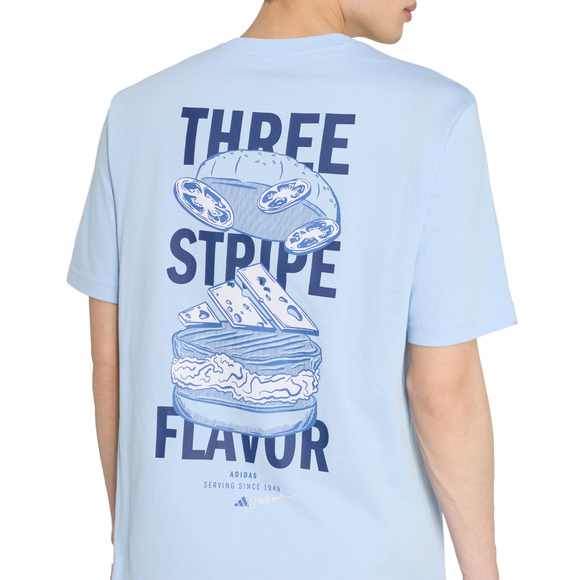 Koszulka męska adidas Burger Flavor Graphic jasnoniebieska KT9731