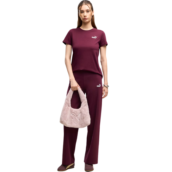 Koszulka damska Puma ESS Small No.1 Logo Tee(s) burgundowa 682373 24