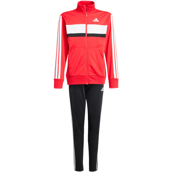 Dres dla dzieci adidas Seasonal Essentials Tiberio 3-Stripes Tricot czerwono-czarny JI6214
