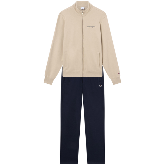 Dres męski Champion Full Zip Suit beżowo-granatowy 222248 MS041