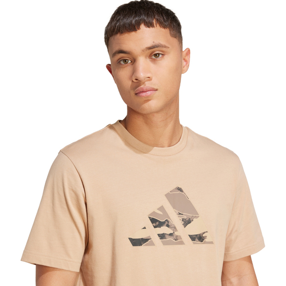 Koszulka męska adidas Camo Logo Graphic beżowa JM6382