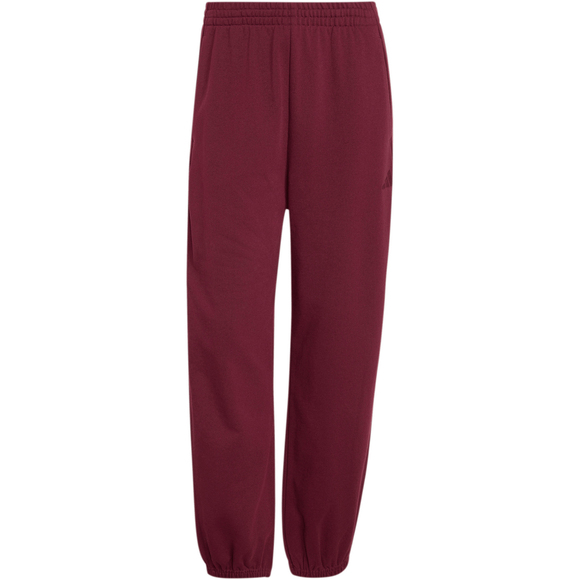 Spodnie damskie adidas Kit Small Logo Regular Cuffed bordowe KU7936