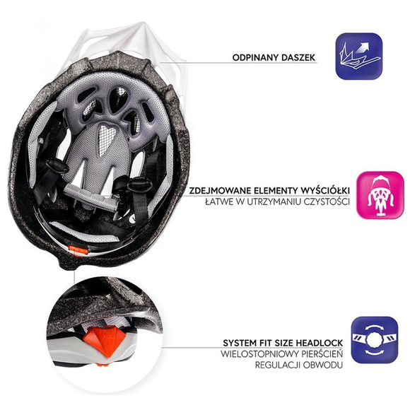 Kask rowerowy Meteor MV29 Drizzle M 55-58 cm czarno-różowy 24715
